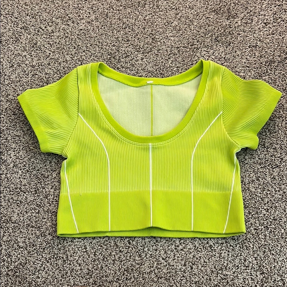 Aerie Neon Green Ribbed Crop Top